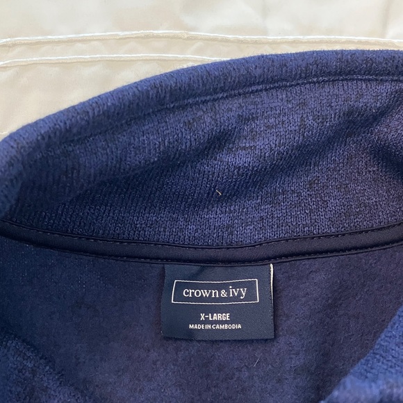 Crown & Ivy Navy Fleece Vest - Picture 4 of 5